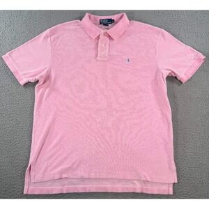 Polo Ralph Lauren Polo Shirt Men's XL Pink Terry Cloth Short Sleeve Preppy Pony